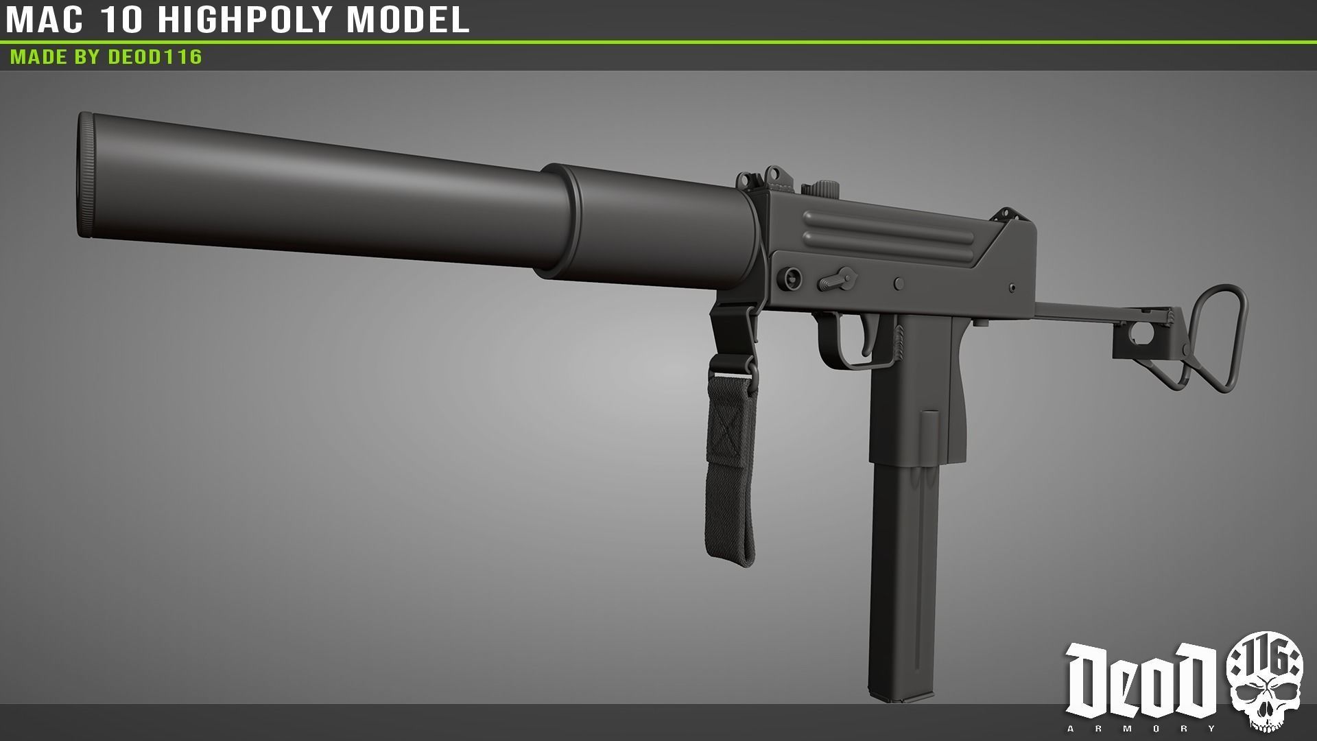 MAC 10 Highpoly model 3D model_19