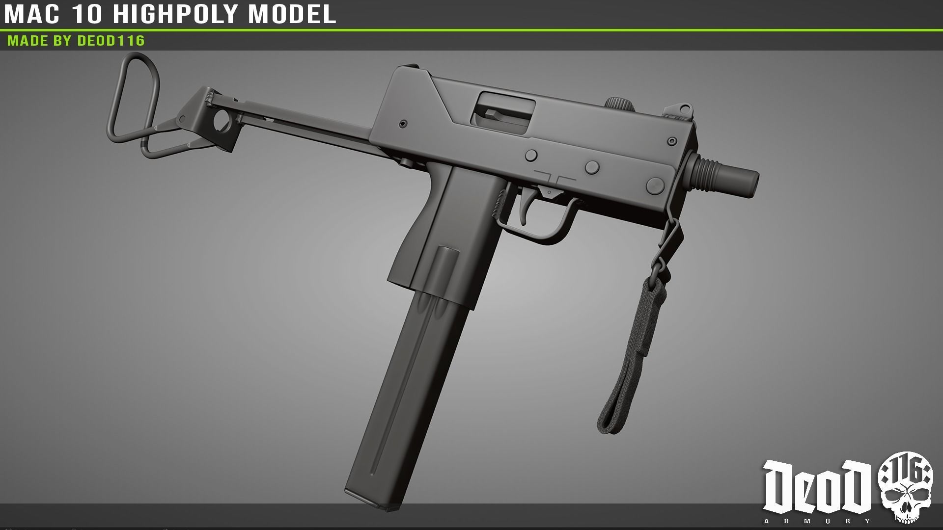 MAC 10 Highpoly model 3D model_43