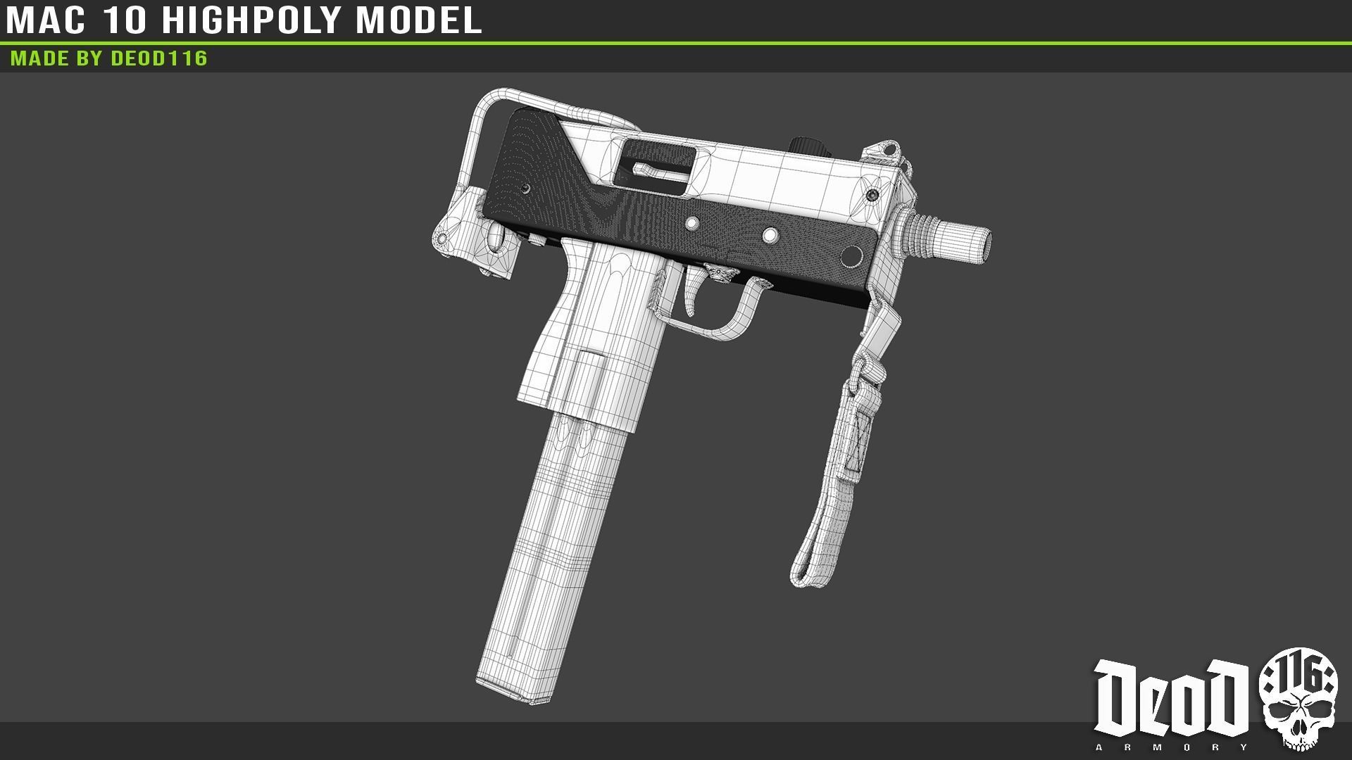 MAC 10 Highpoly model 3D model_48
