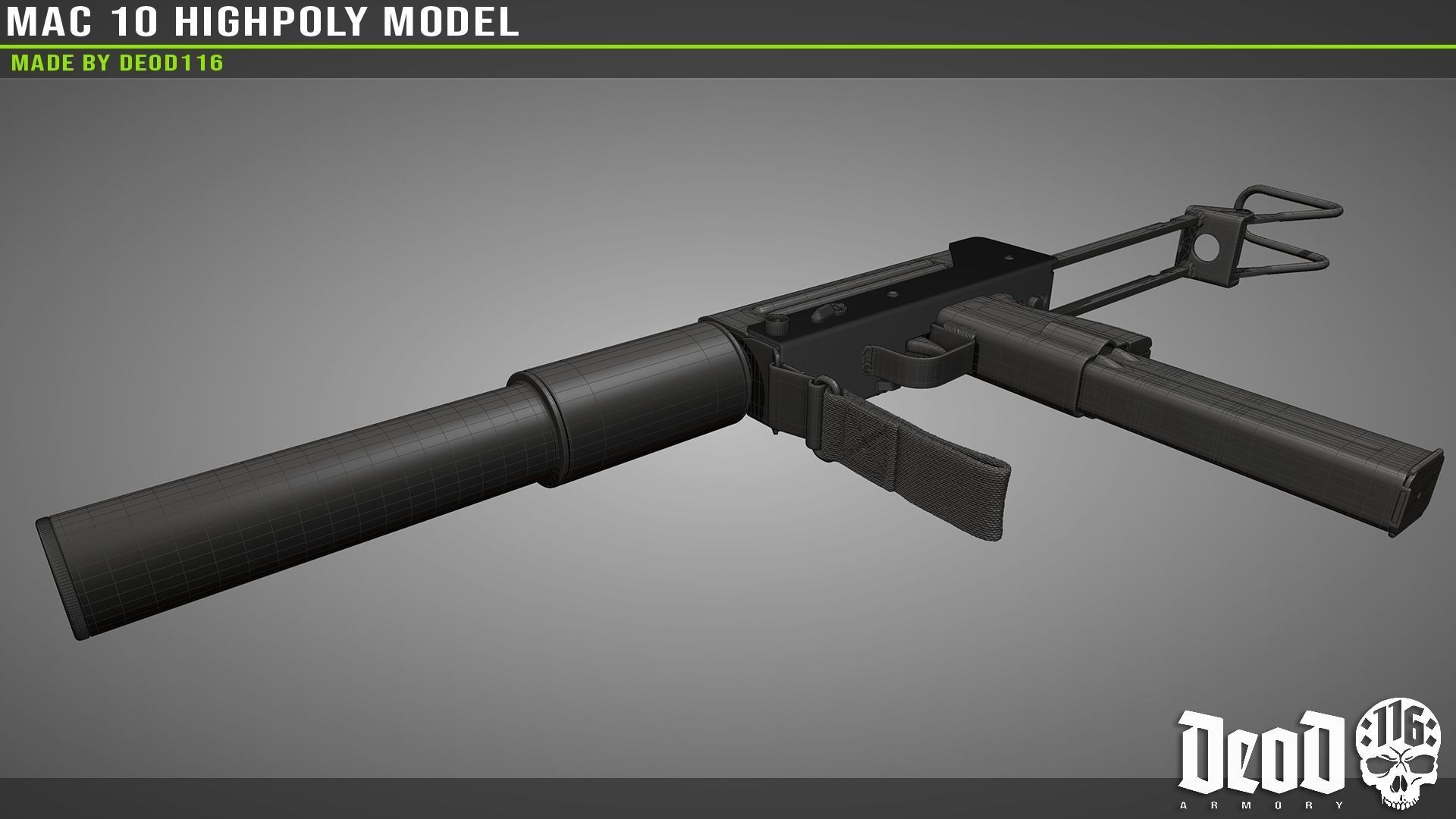 MAC 10 Highpoly model 3D model_11