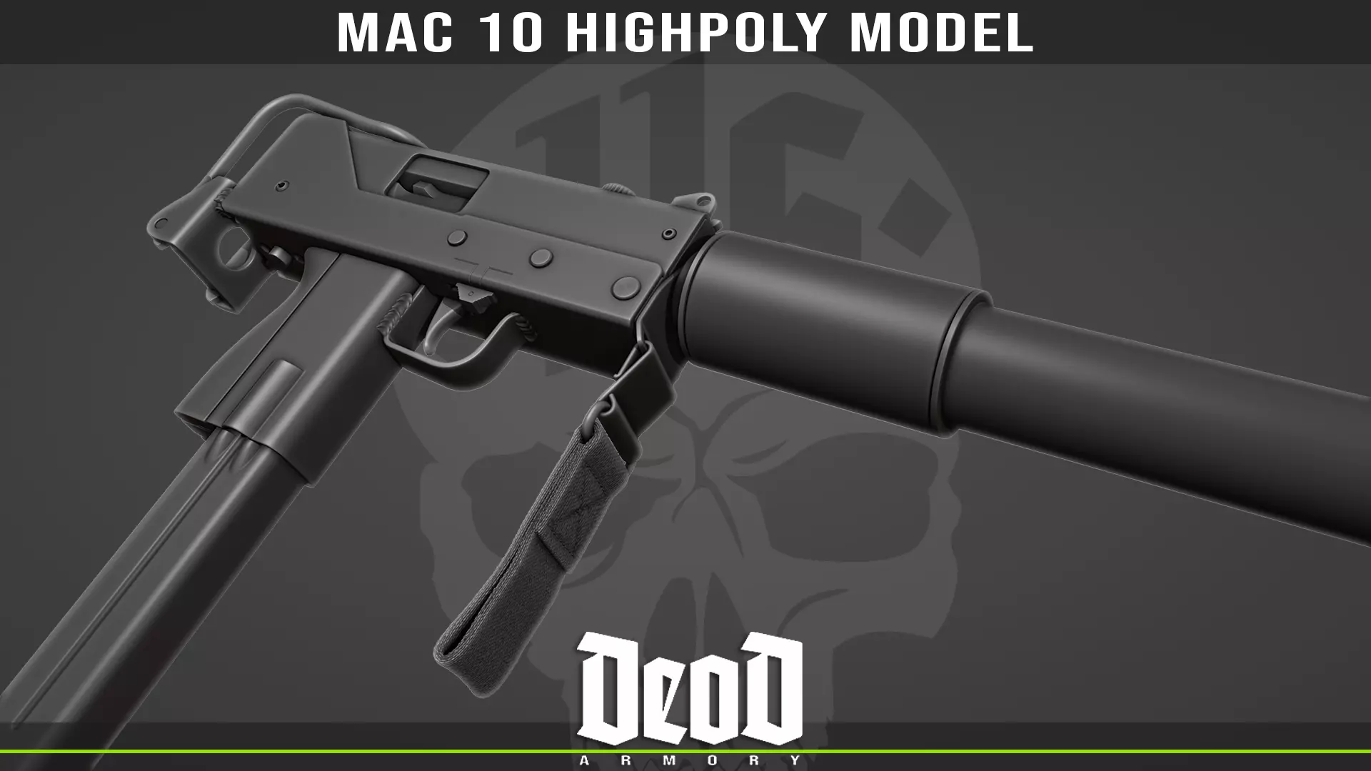 MAC 10 Highpoly model 3D model_0
