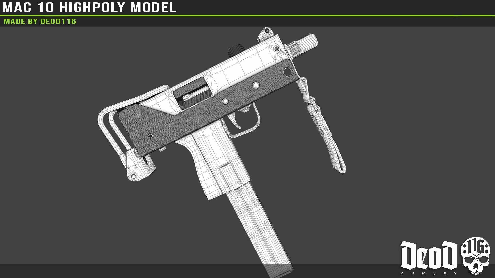 MAC 10 Highpoly model 3D model_54