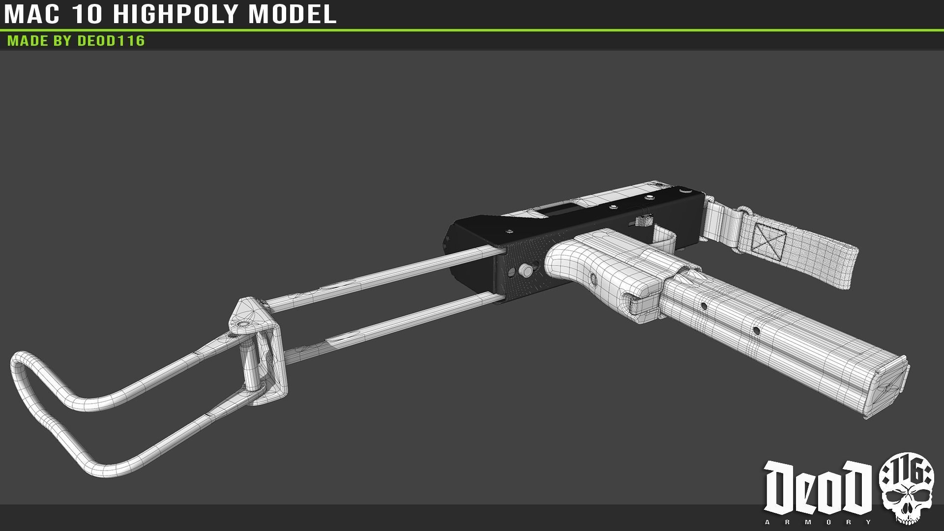 MAC 10 Highpoly model 3D model_39