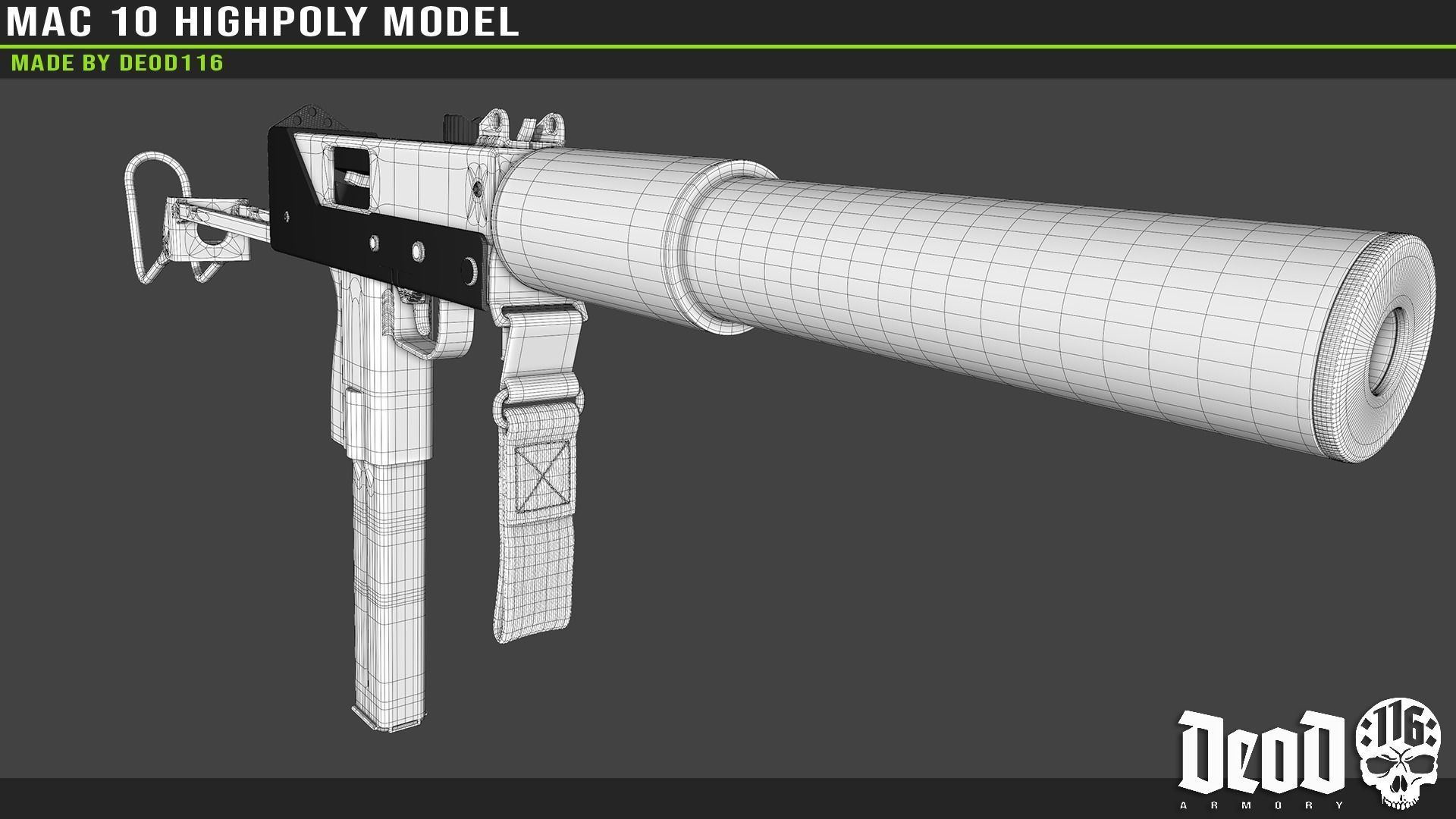 MAC 10 Highpoly model 3D model_24