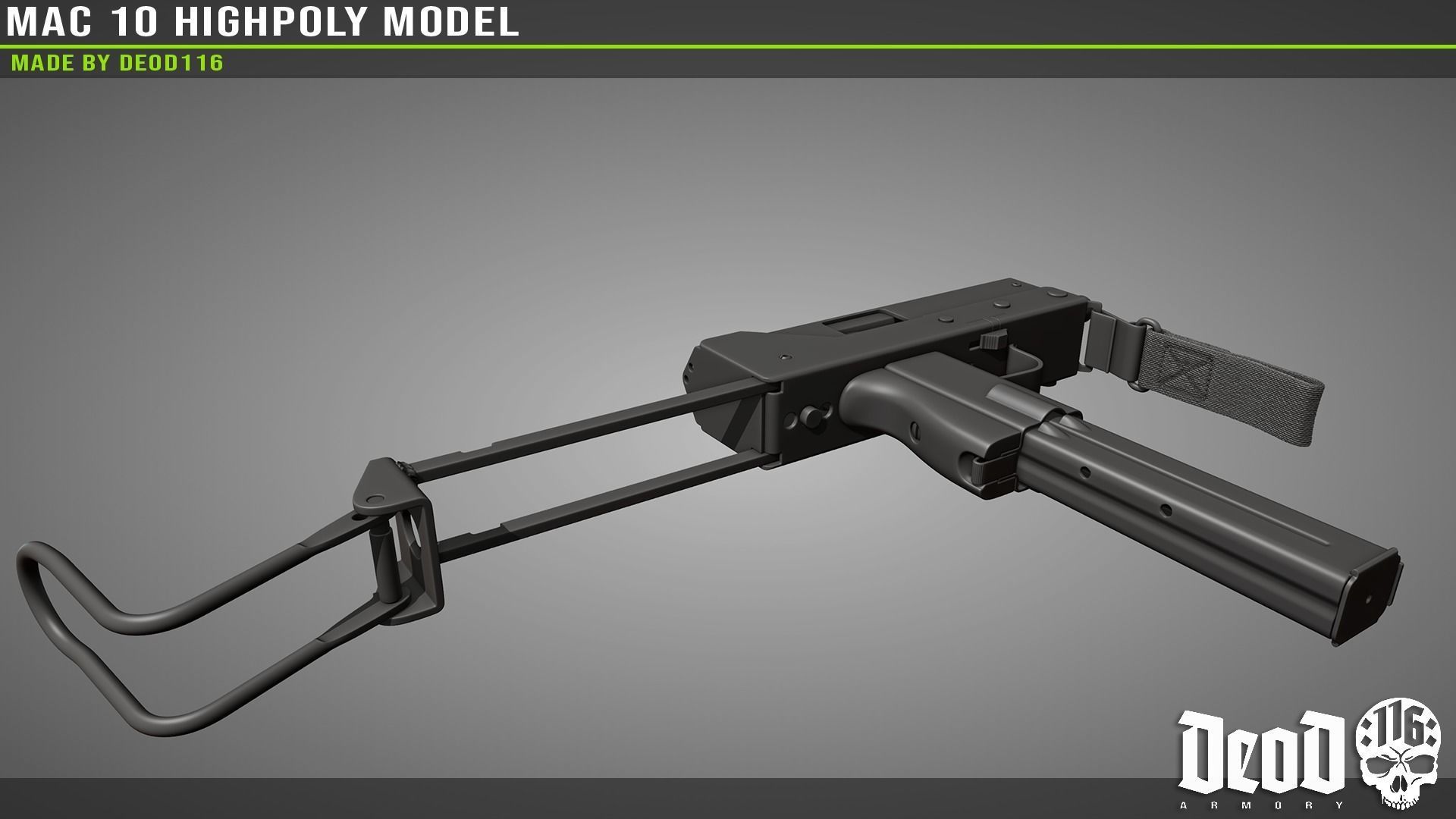 MAC 10 Highpoly model 3D model_37