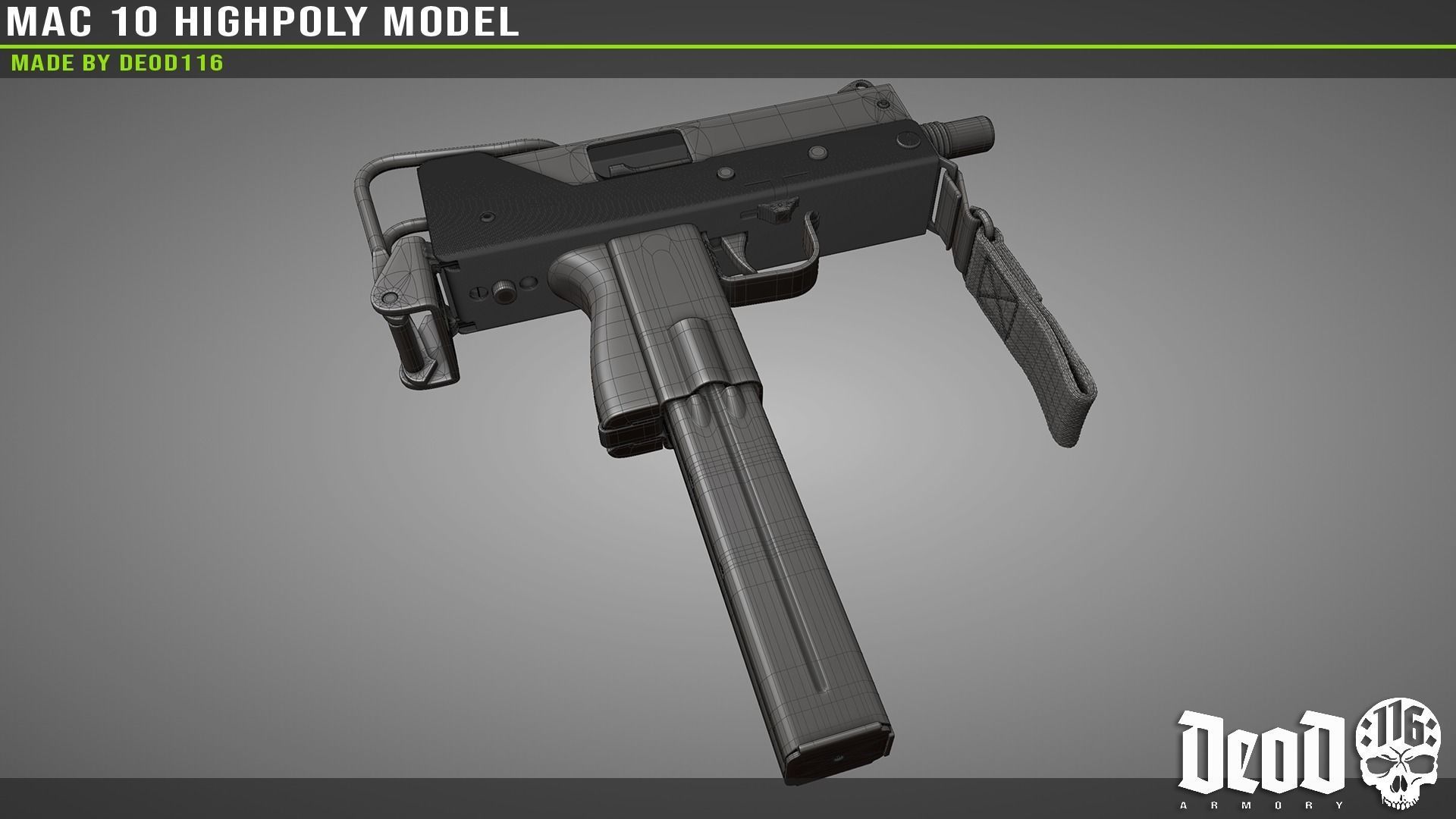 MAC 10 Highpoly model 3D model_50