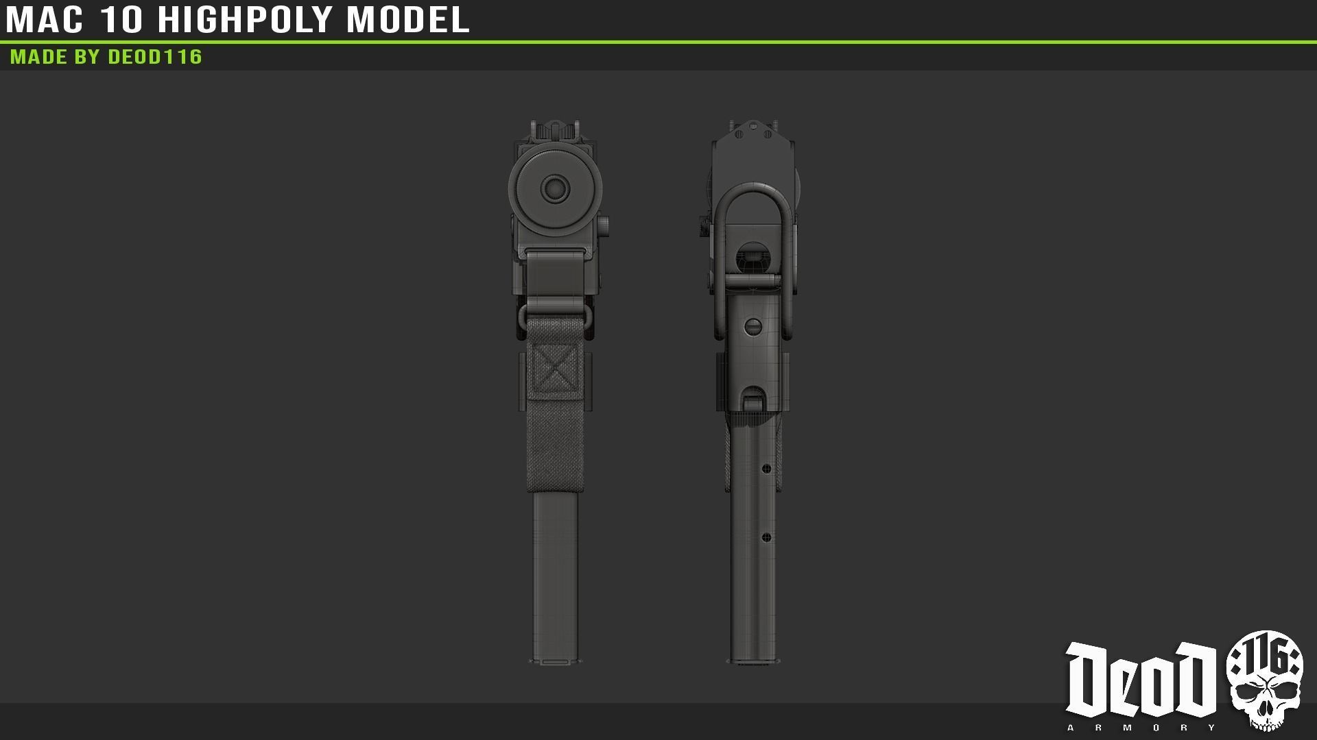 MAC 10 Highpoly model 3D model_6