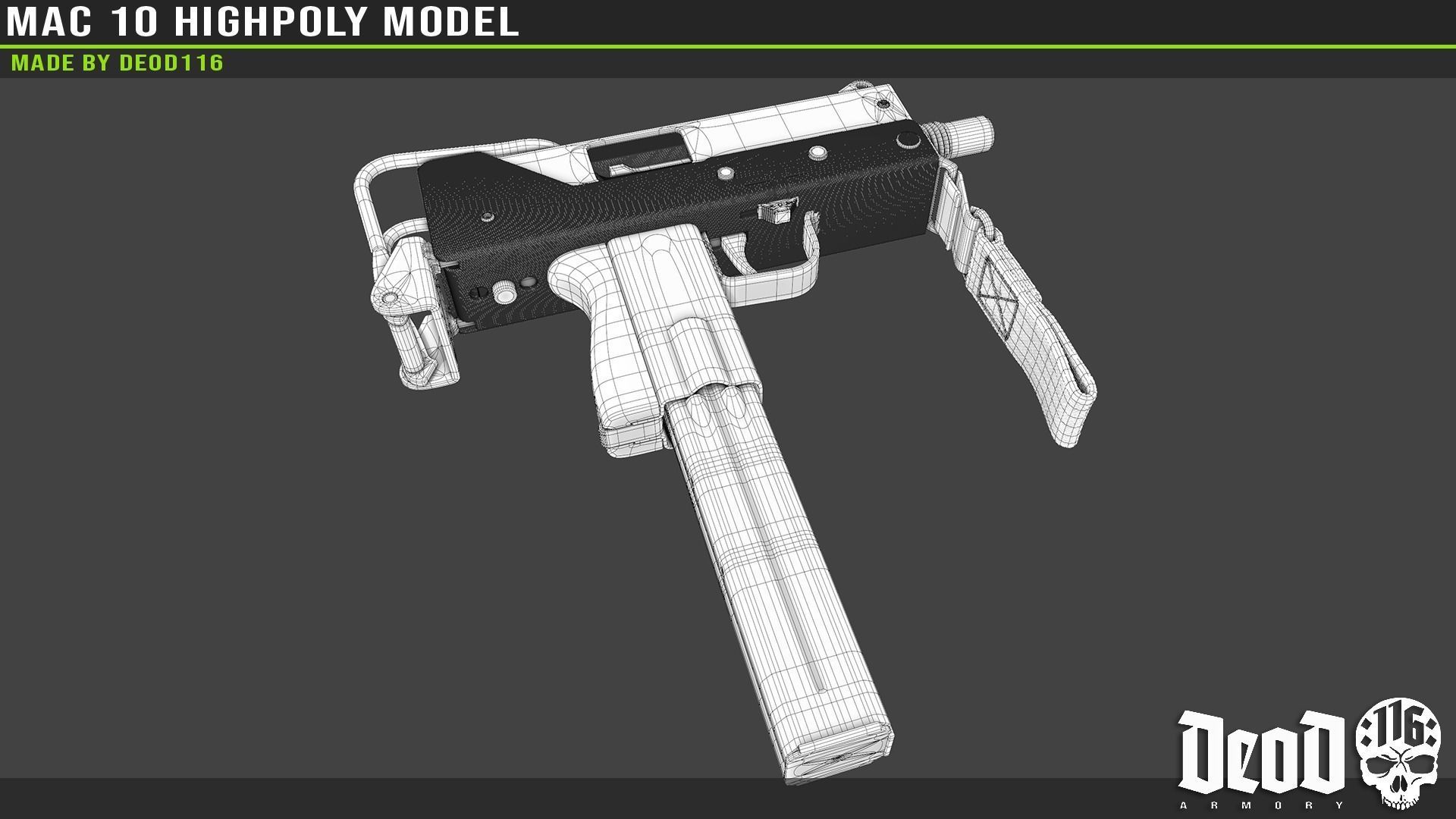 MAC 10 Highpoly model 3D model_51