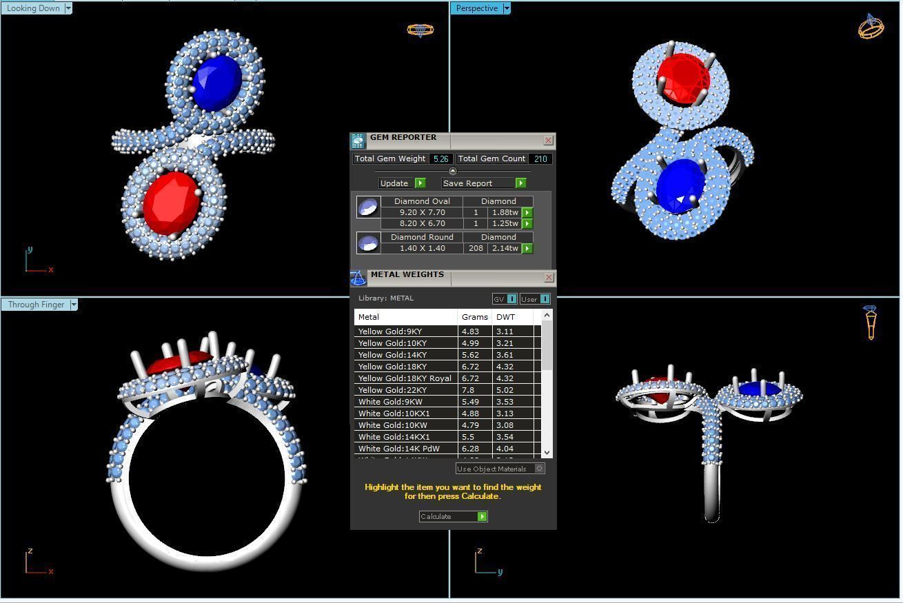 Diamond Ring 161 3D print model_4