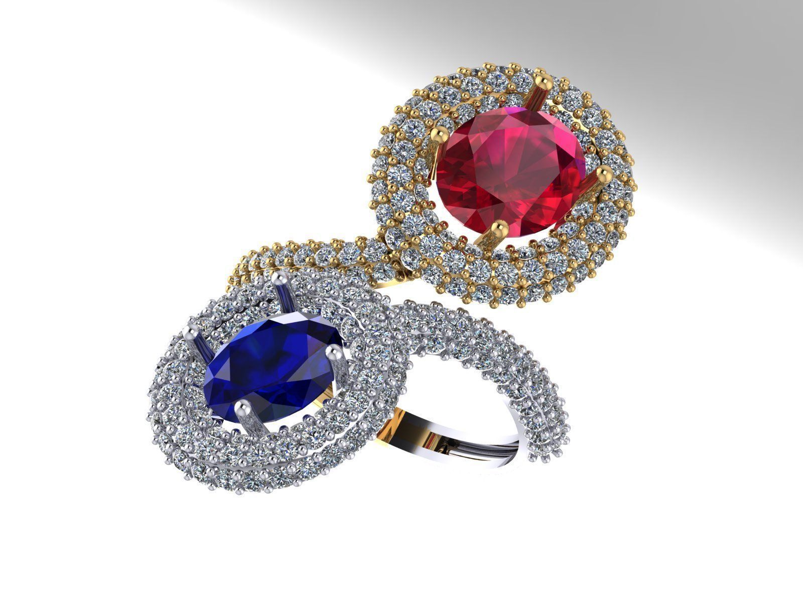 Diamond Ring 161 3D print model_3