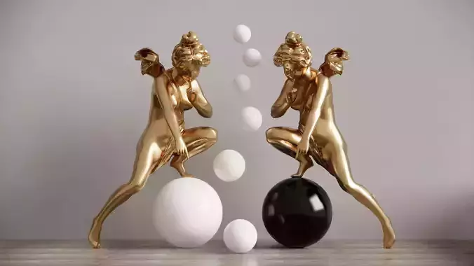 modern shaped figure sculpture-