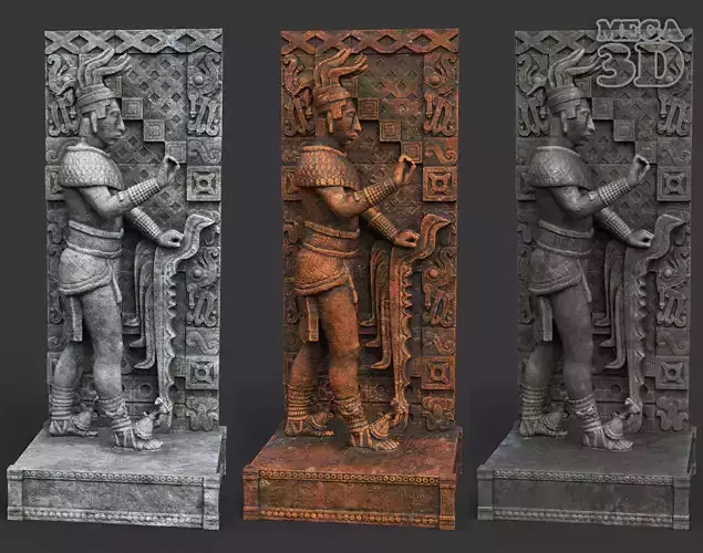 Low poly Mayan Inca Aztec Statue 220505 Low-poly 3D model