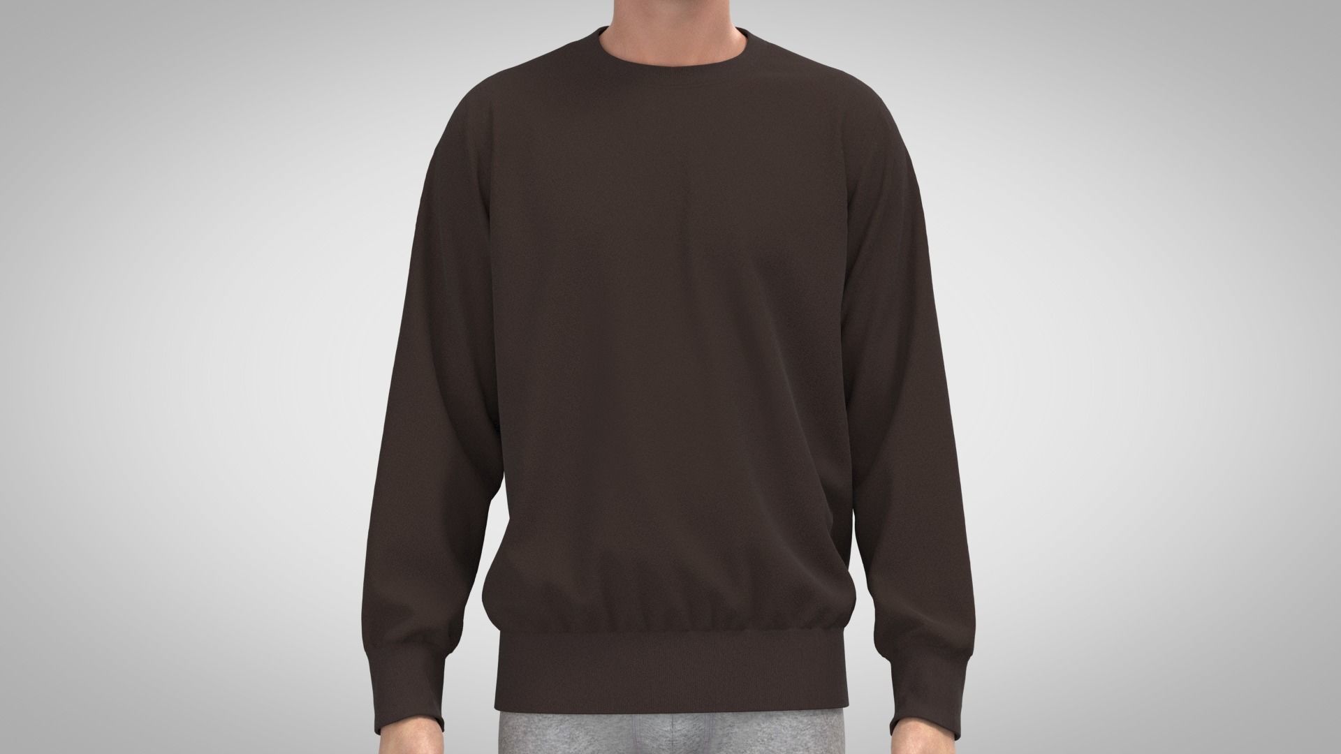 Crew-neck Sweatshirt 3D model_2