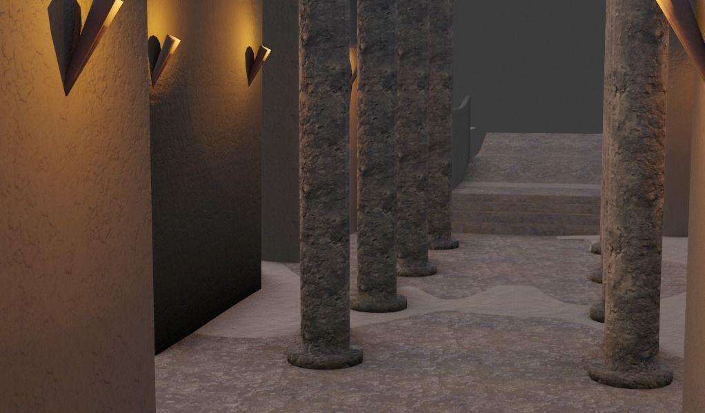ancient egyptian ruins scene 3D model_4