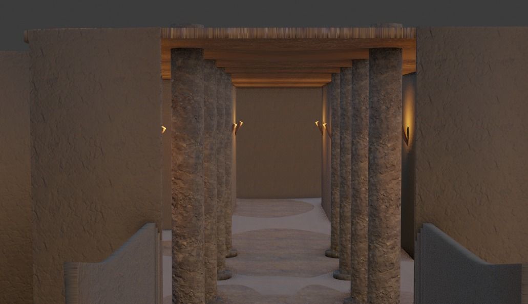 ancient egyptian ruins scene 3D model_11