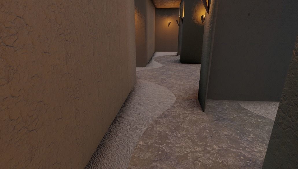 ancient egyptian ruins scene 3D model_3