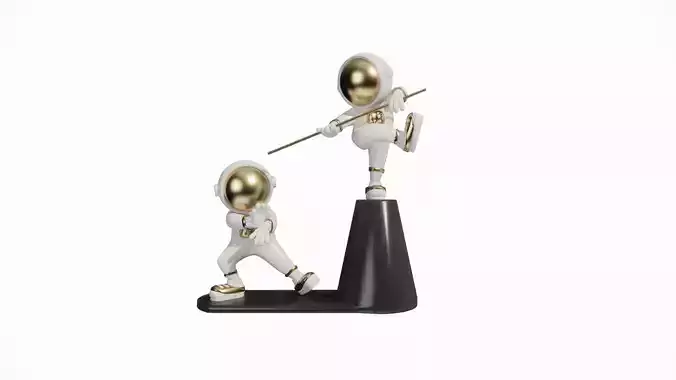 astronaut cartoon sculpture