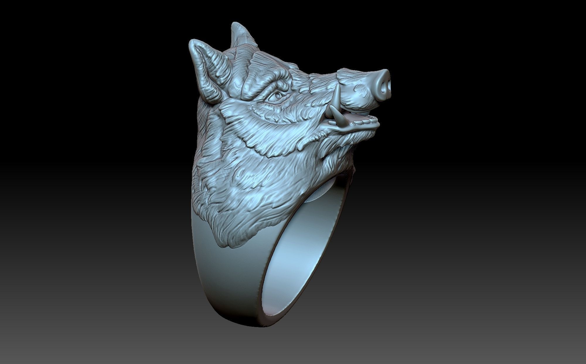 The boar ring 3D print model_2