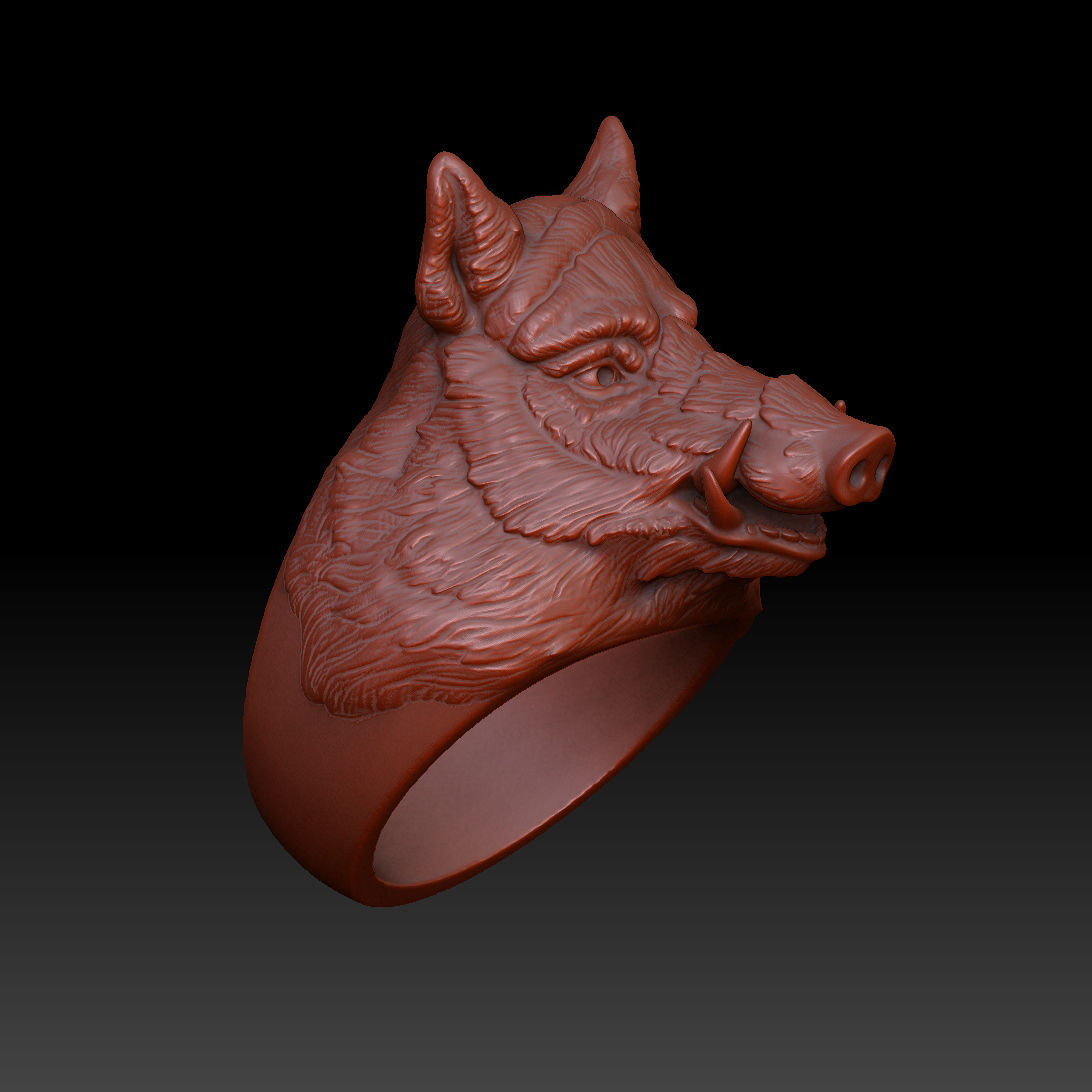 The boar ring 3D print model_7