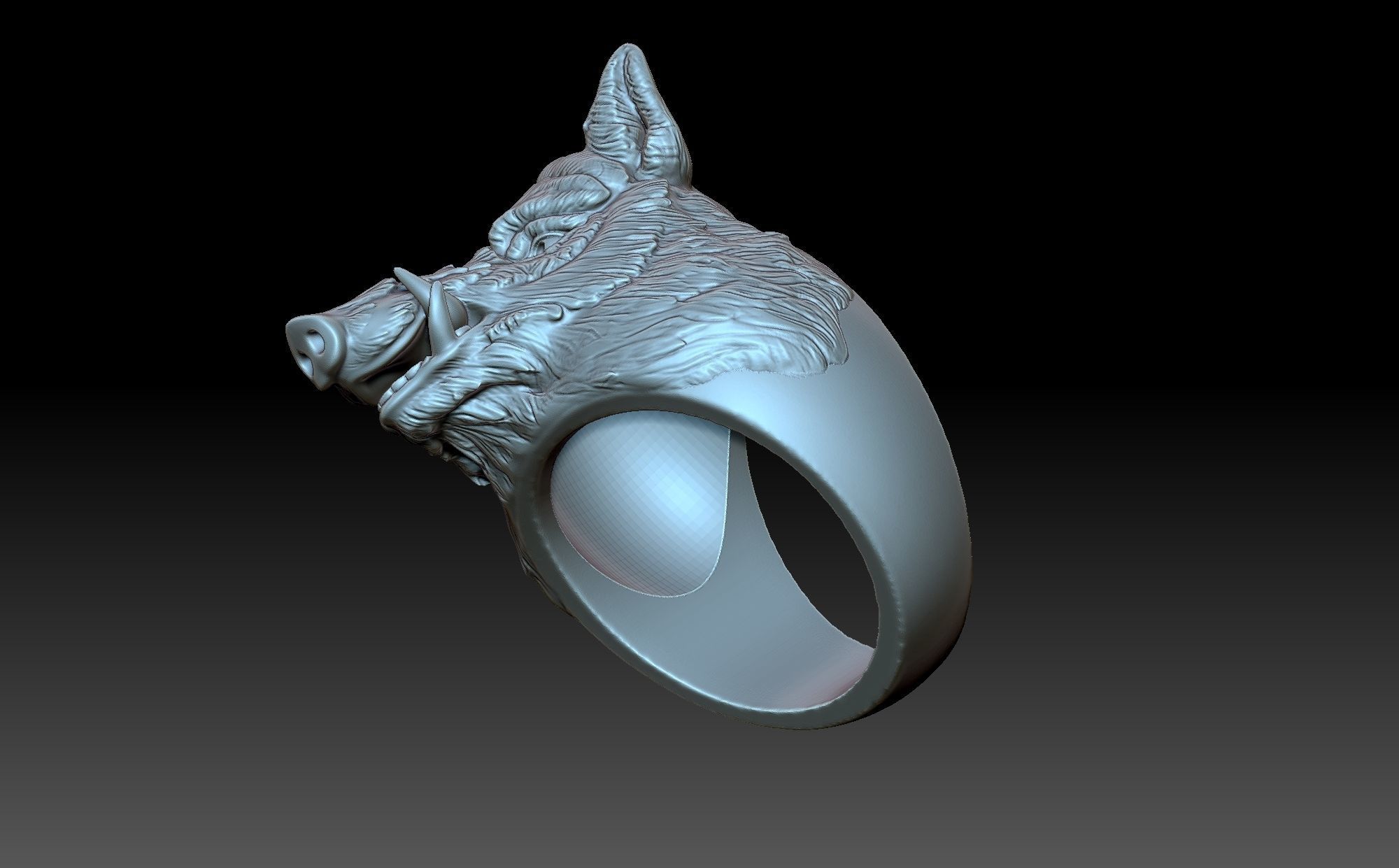 The boar ring 3D print model_4