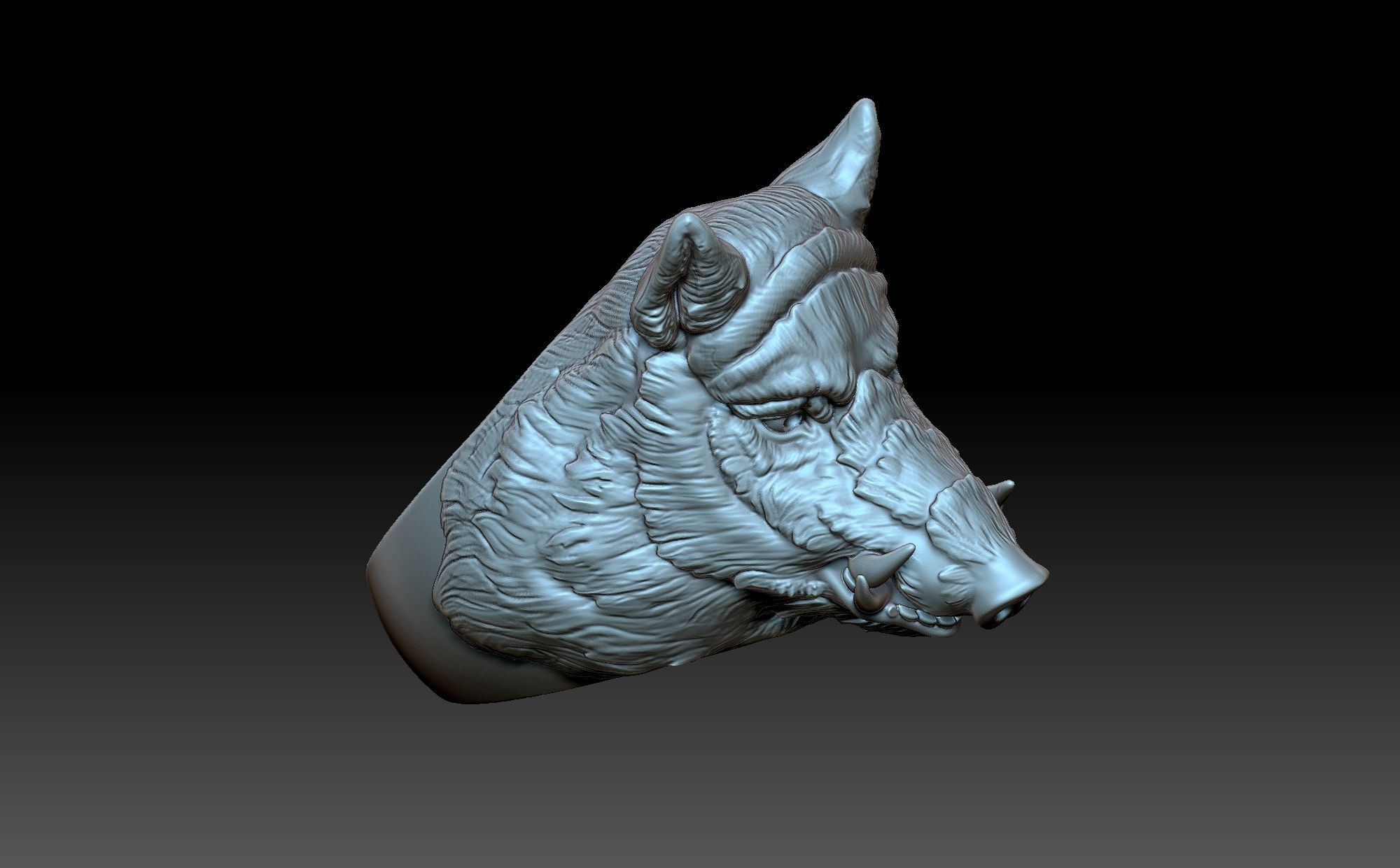 The boar ring 3D print model_5