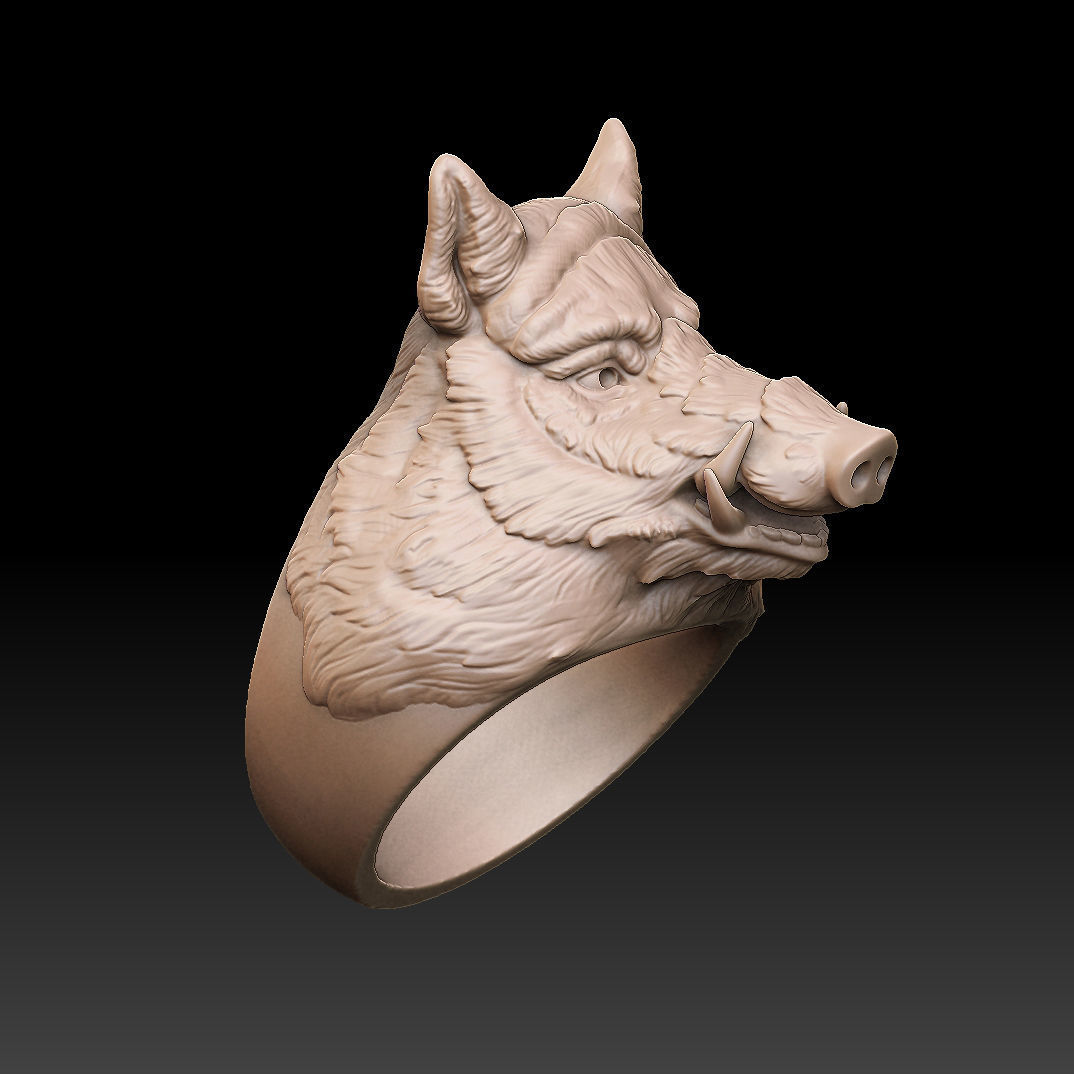 The boar ring 3D print model_6