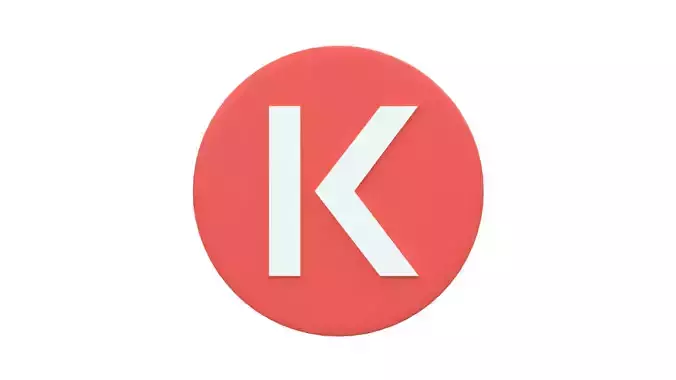 Kava Cryptocurrency Logo Low-poly 3D Model 3D model