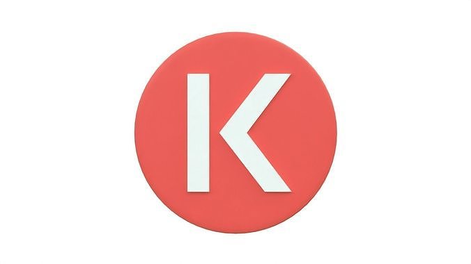 Kava Cryptocurrency Logo Low-poly 3D Model 3D model