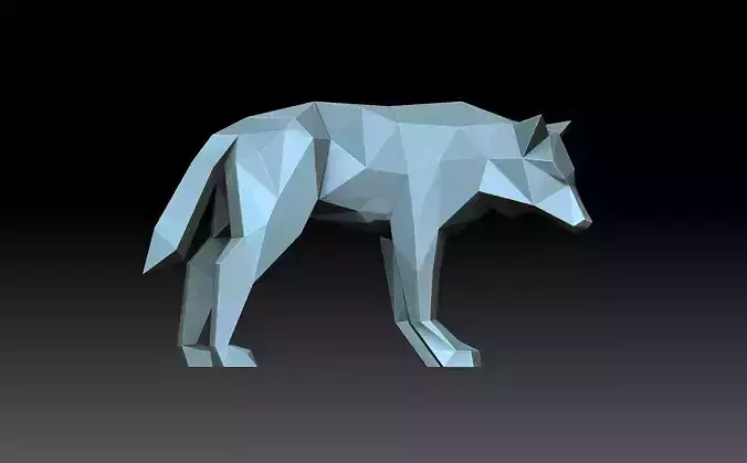 Low poly wolf