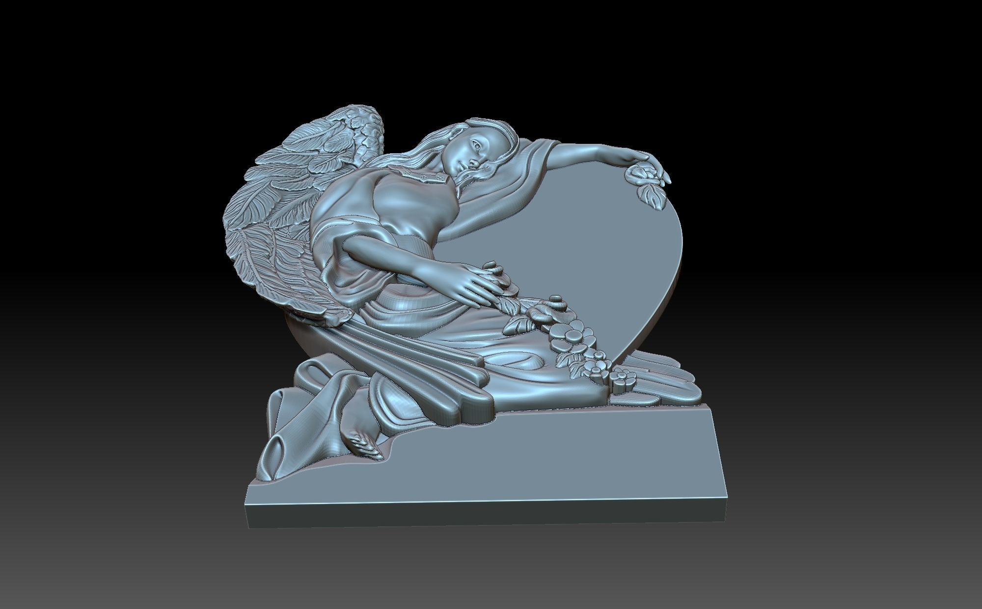 Grieving angel 3D print model_7