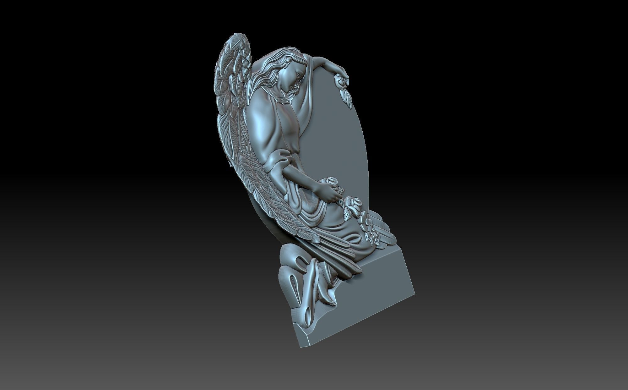 Grieving angel 3D print model_4