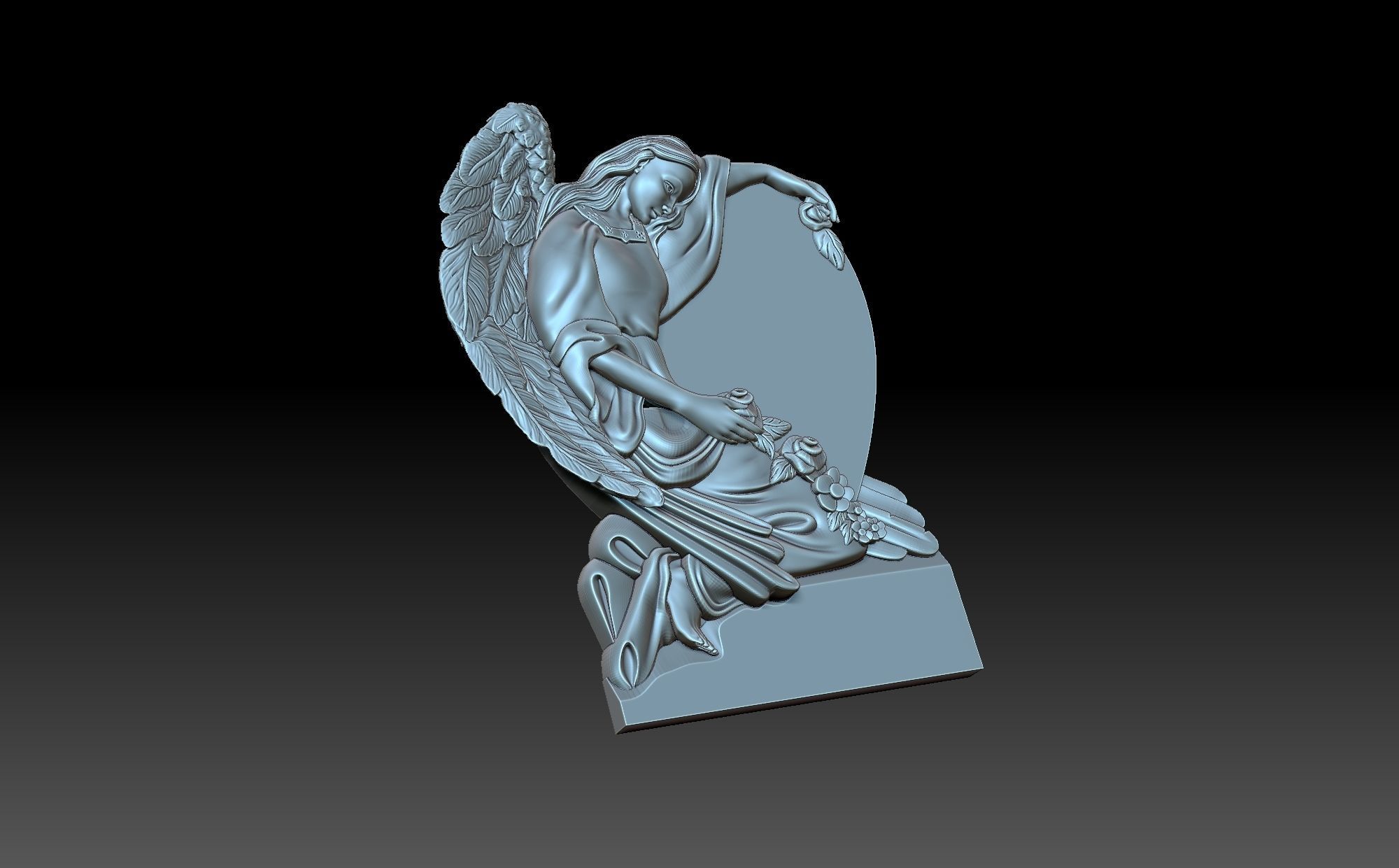 Grieving angel 3D print model_2