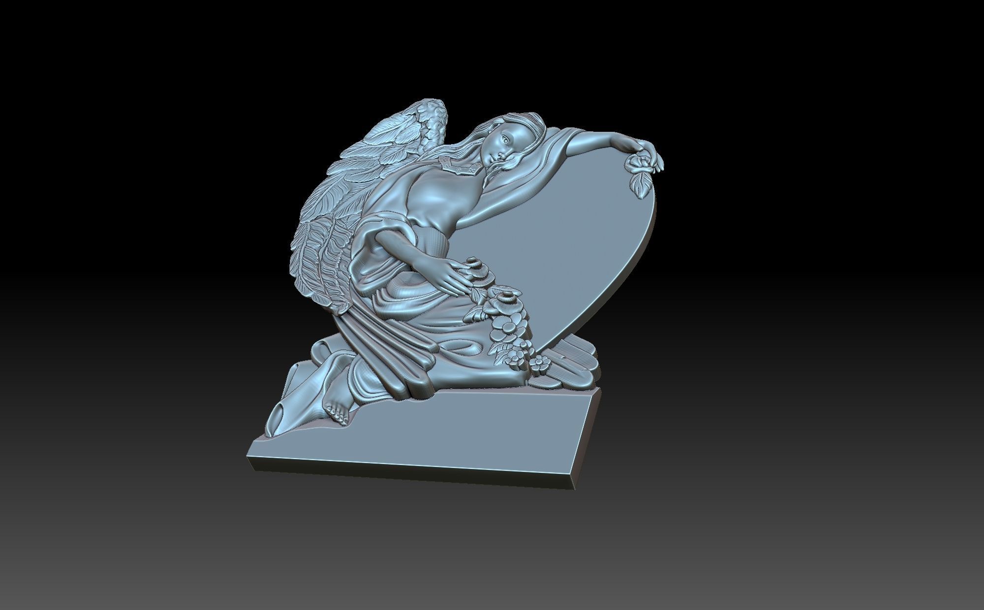 Grieving angel 3D print model_3