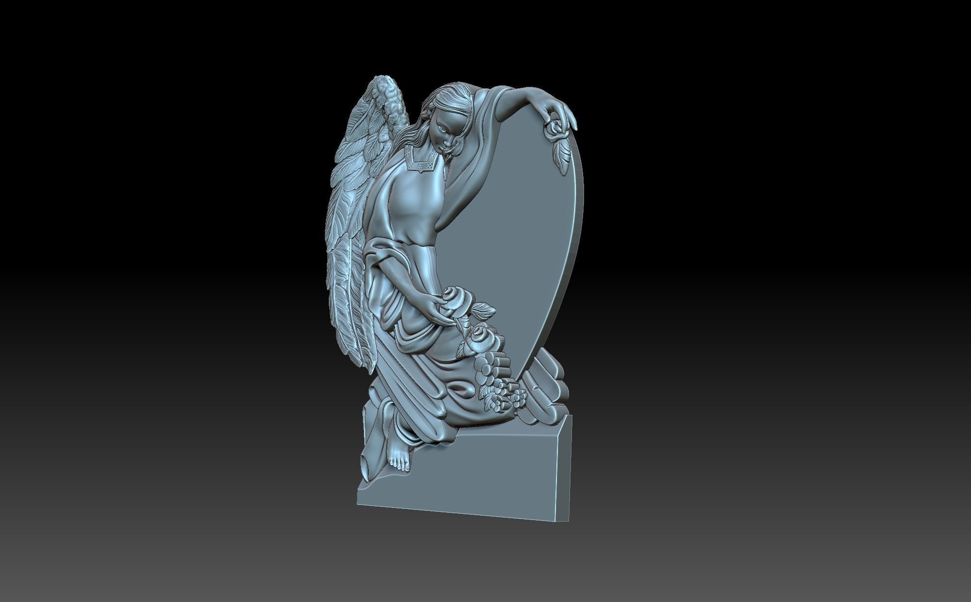 Grieving angel 3D print model_1