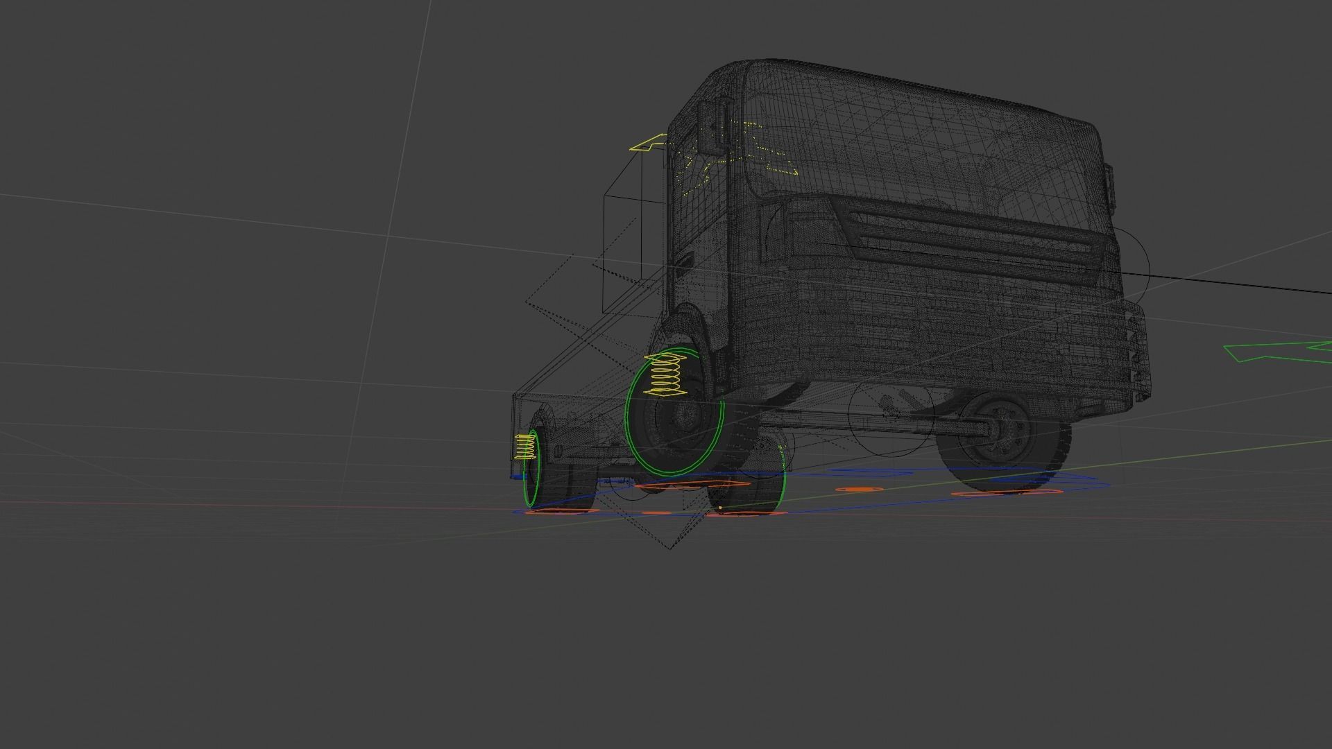 Lorry car in air Low-poly 3D model_7