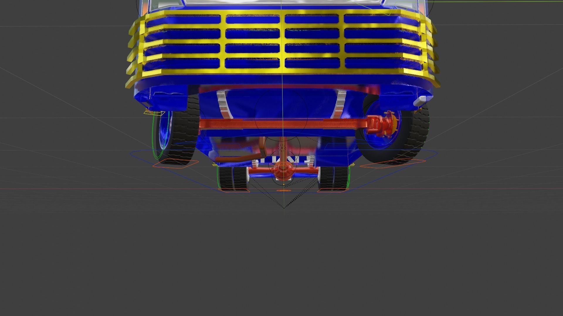 Lorry car in air Low-poly 3D model_3