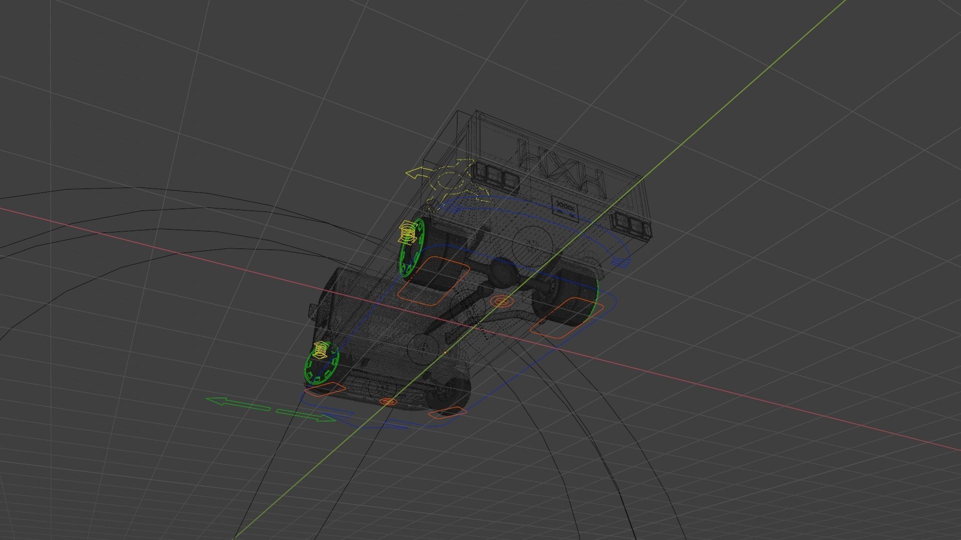 Lorry car in air Low-poly 3D model_8