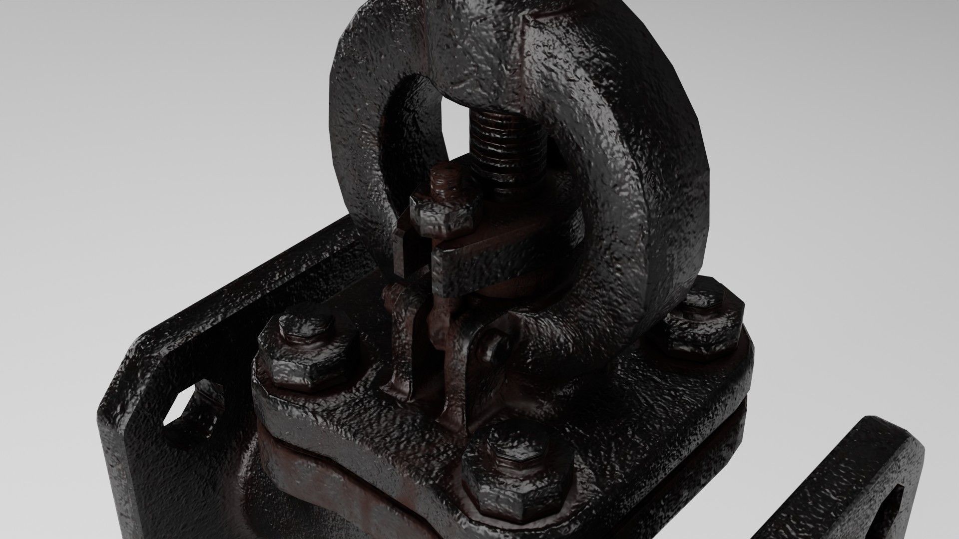 Valve cast iron gate Low-poly 3D model_8