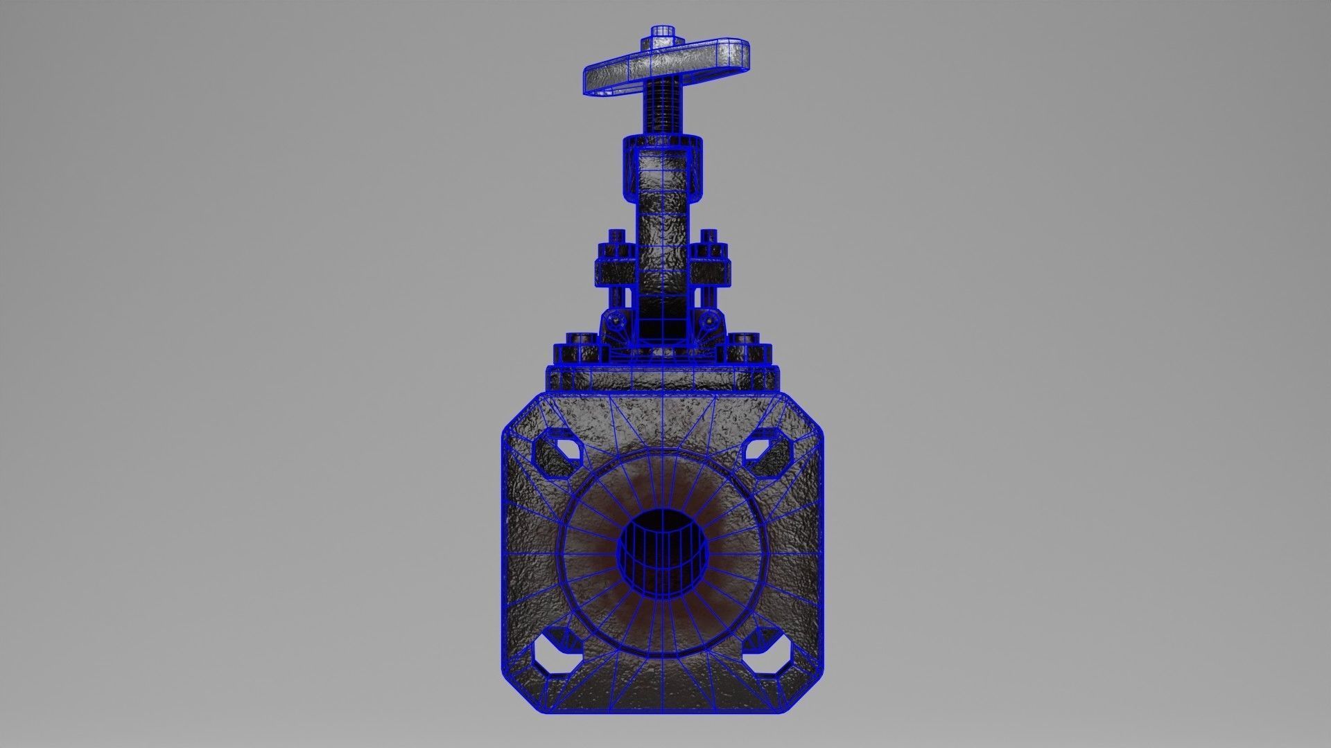 Valve cast iron gate Low-poly 3D model_13