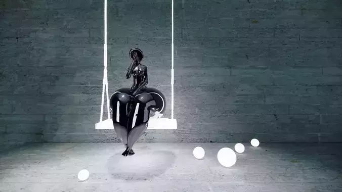 modern abstract figure sculpture 3D model