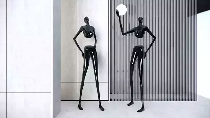 Modern figure sculpture lamp 3D model