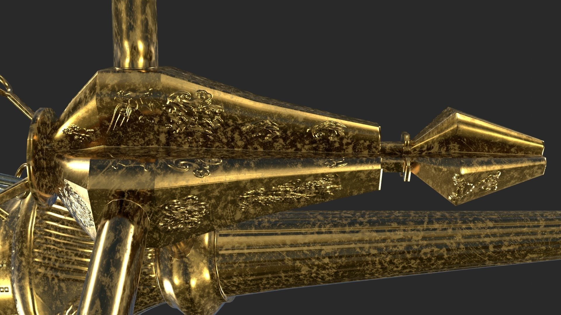 Medieval chandelier 3D model_7