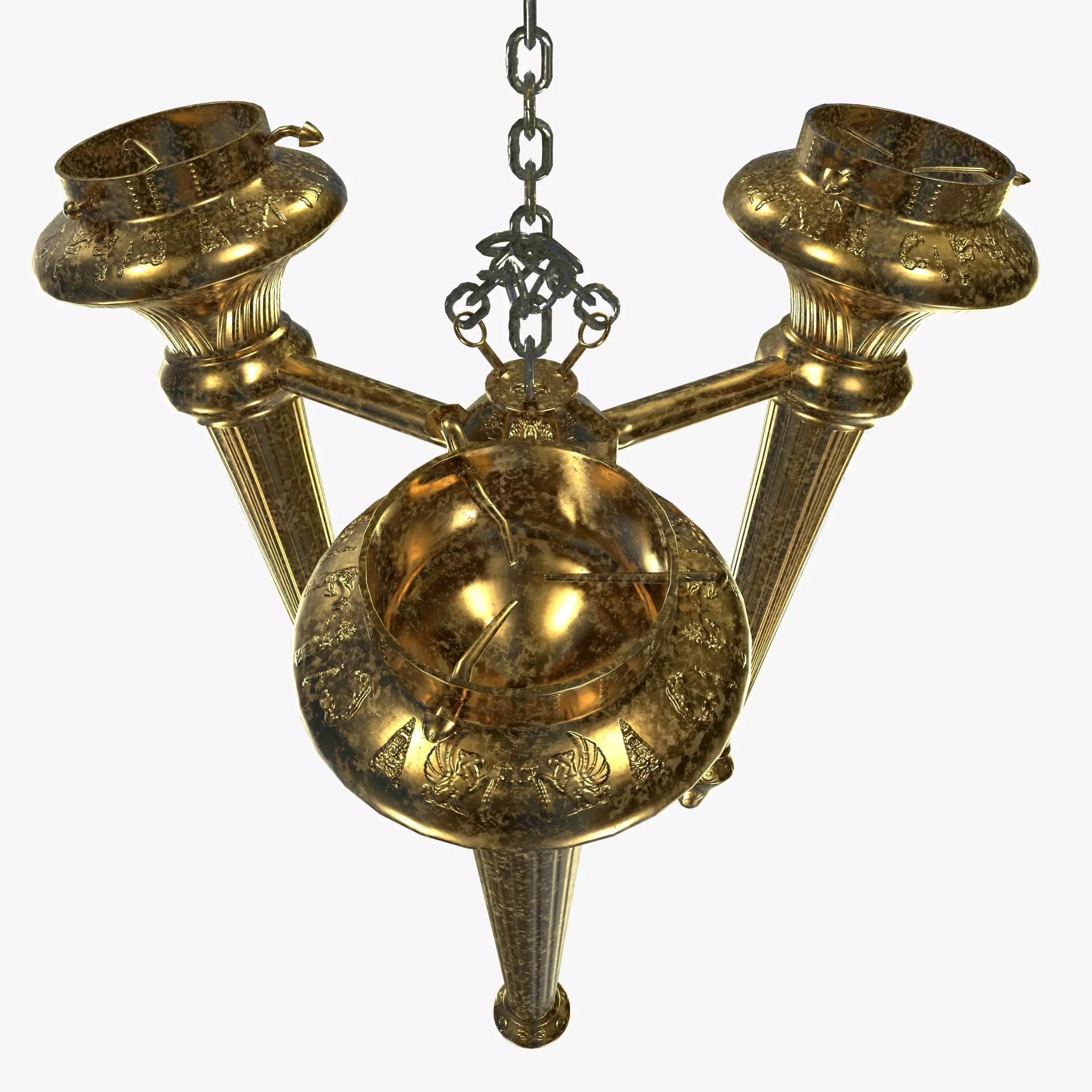 Medieval chandelier 3D model_0