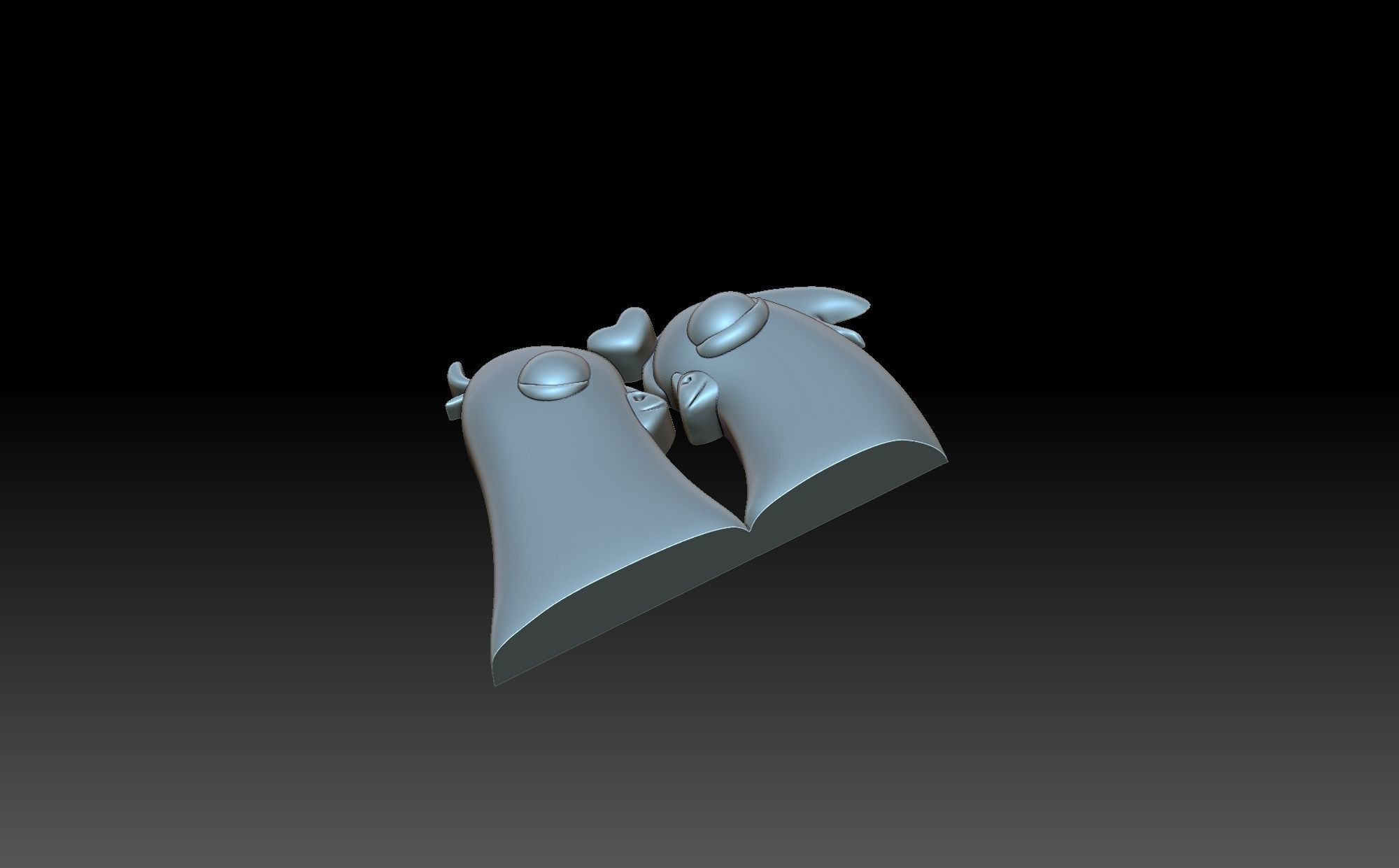 Doves in love 3D print model_3