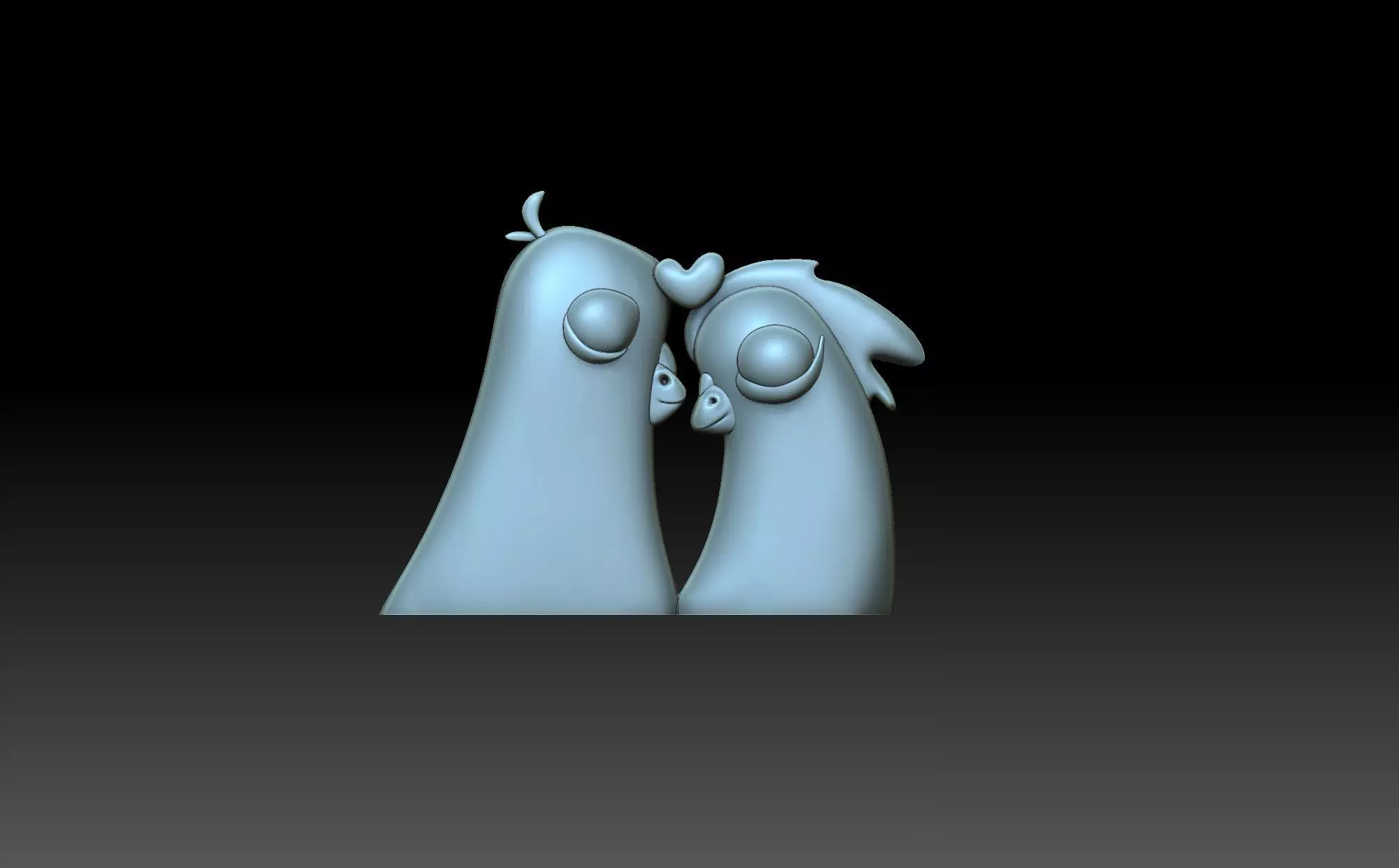 Doves in love 3D print model_0