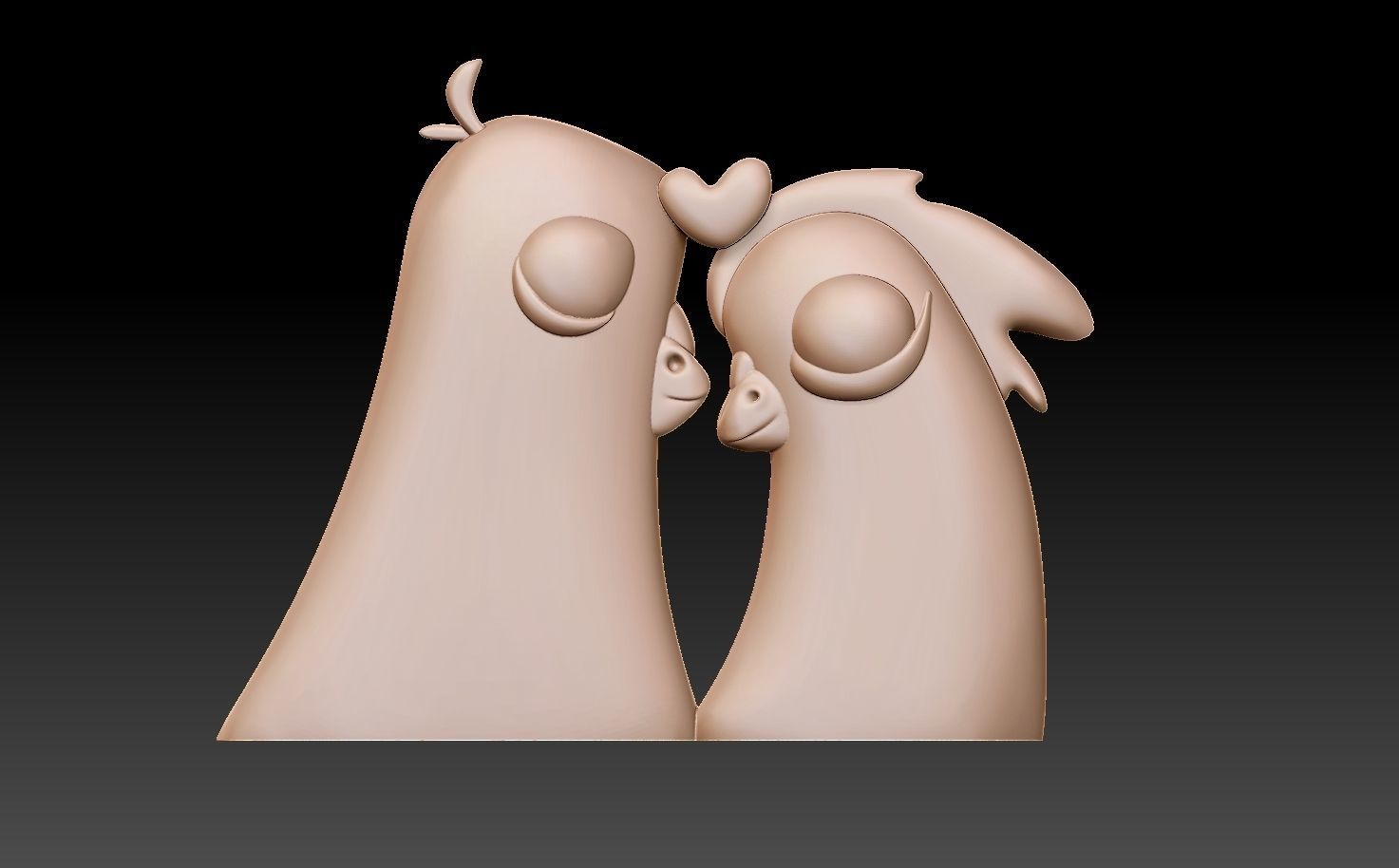 Doves in love 3D print model_4