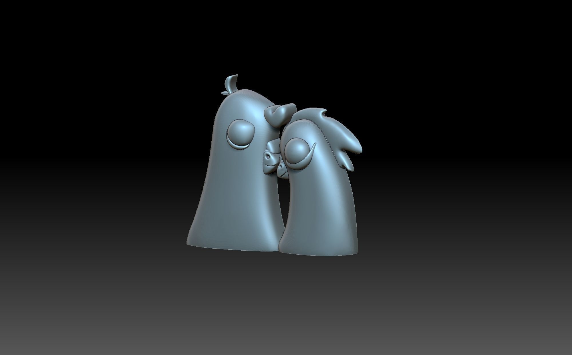 Doves in love 3D print model_1