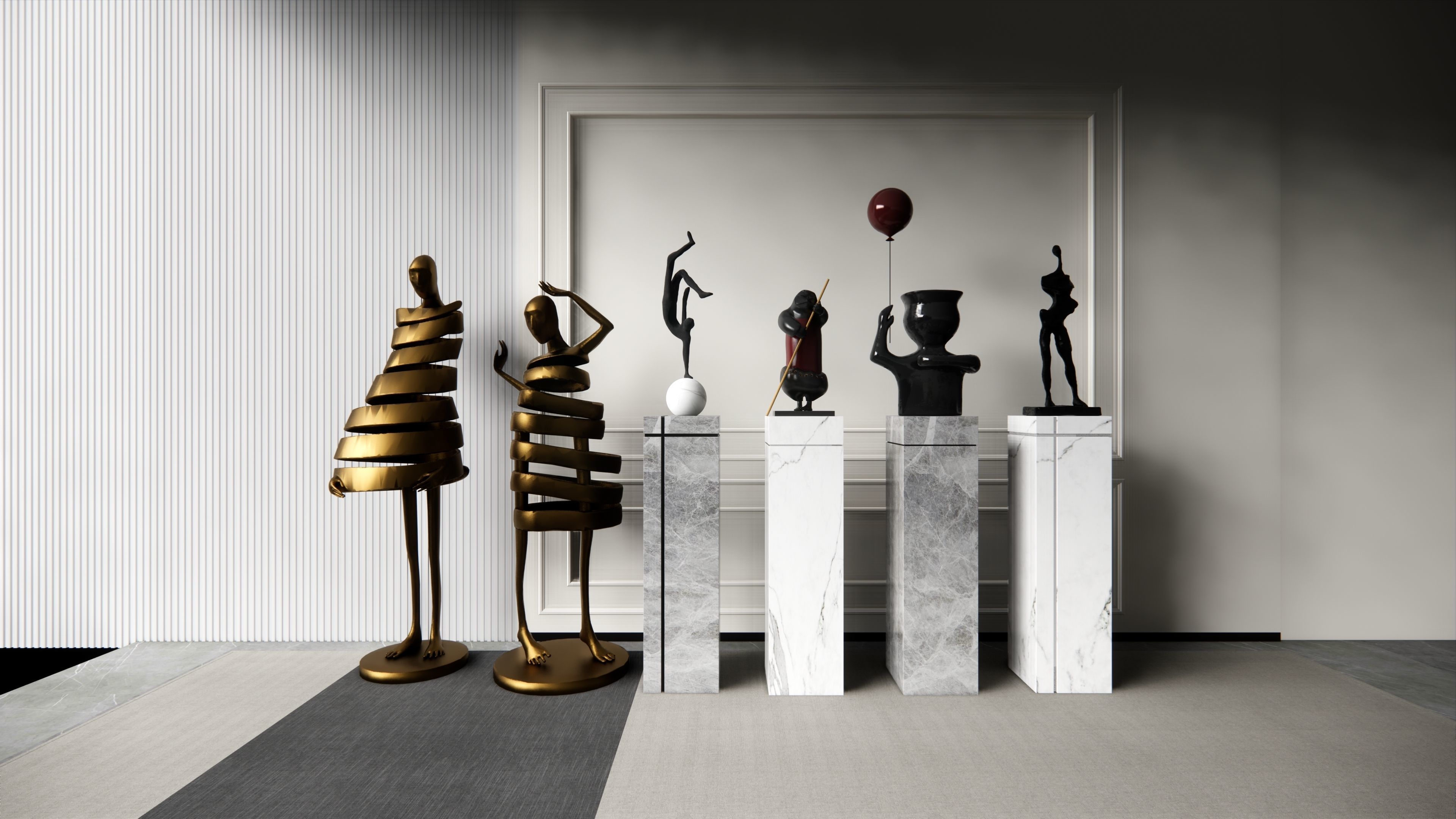 modern abstract sculpture portfolio 3D model CGTrader