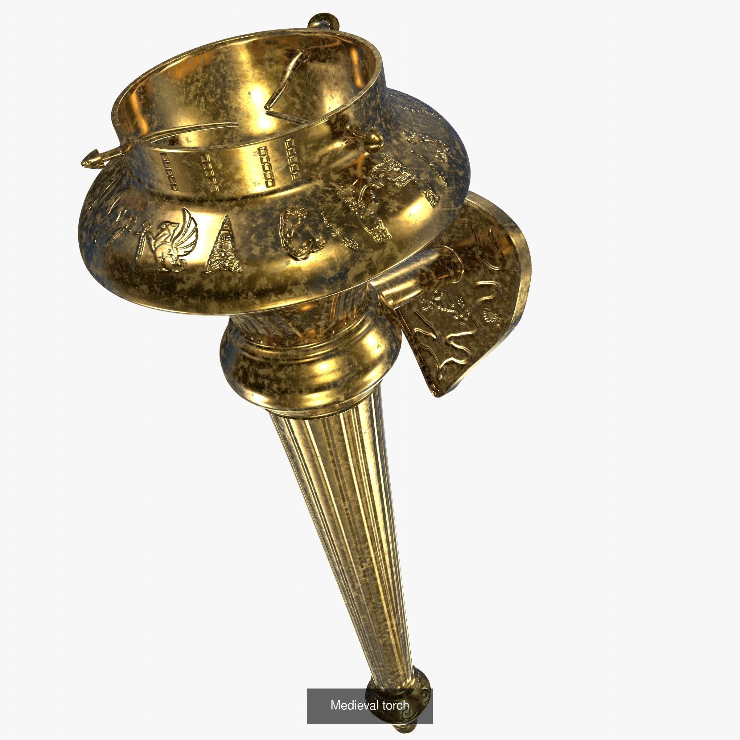 Medieval Lighting Set 3D Model Collection_4