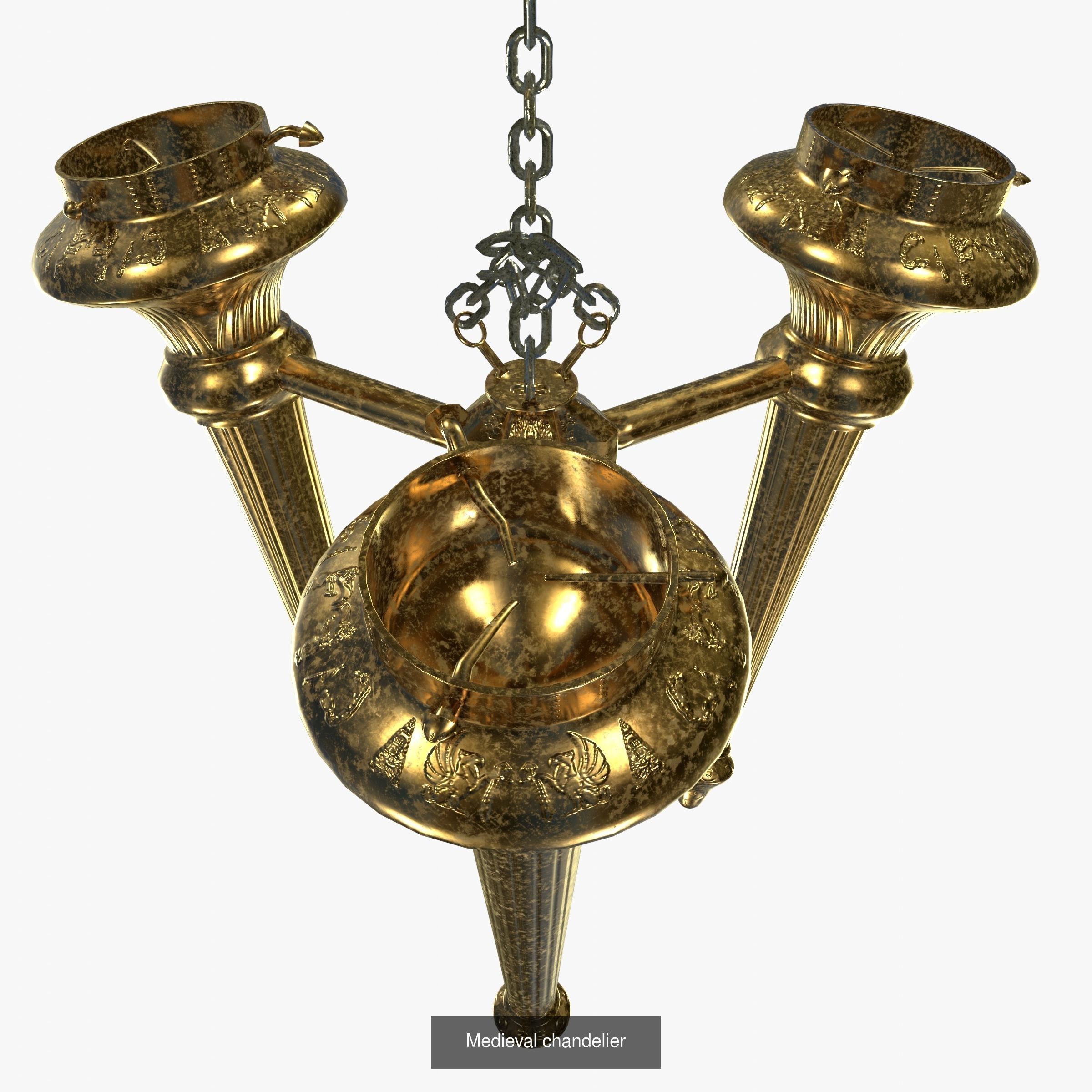 Medieval Lighting Set 3D Model Collection_5